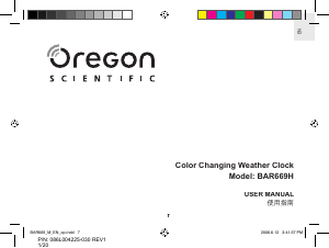 Manual de uso Oregon BAR 669H Estación meteorológica