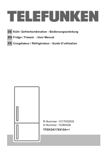 Handleiding Telefunken TFEKGK178X10A++ Koel-vries combinatie