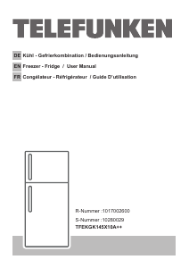 Manual Telefunken TFEKGK145X10A++ Fridge-Freezer