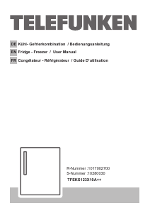 Mode d’emploi Telefunken TFEKS123X10A++ Réfrigérateur