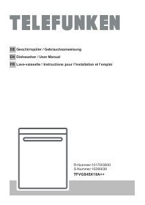 Mode d’emploi Telefunken TFVGS45X10A Lave-vaisselle