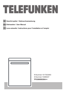 Bedienungsanleitung Telefunken TFGS60SI20A++ Geschirrspüler