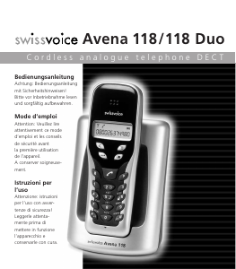 Manuale Swissvoice Avena 118 Telefono senza fili