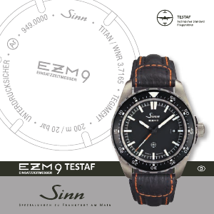 Bedienungsanleitung Sinn EZM 9 TESTAF Armbanduhr