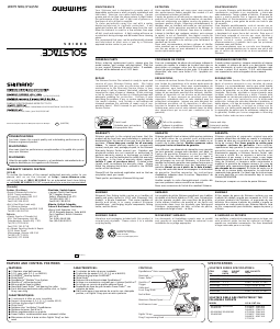 Manual de uso Shimano Solstace 1000FE Carrete de pesca