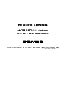 Manual de uso Domec AX2QV Placa