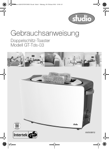 Bedienungsanleitung Studio GT-Tds-03 Toaster