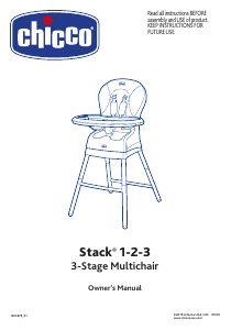 Manual Chicco Stack 1-2-3 Baby High Chair