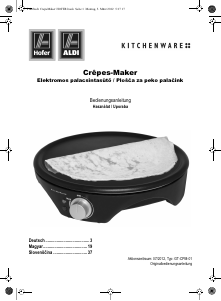 Priročnik Kitchenware GT-CPM-01 Naprava za peko palačink