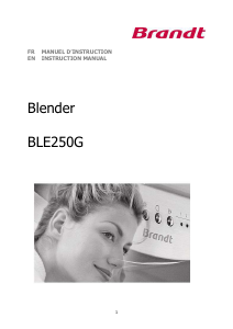 Mode d’emploi Brandt BLE250R Blender