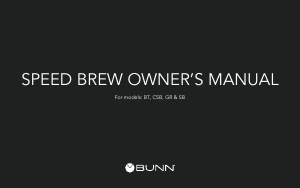 Manual de uso Bunn SB Speed Brew Máquina de café