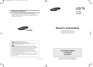 Manual Samsung LE15S51BP LCD Television