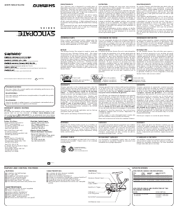 Mode d’emploi Shimano Syncopate 2000FB Moulinet de pêche