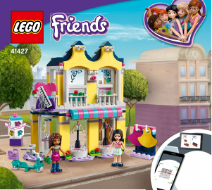 Vadovas Lego set 41427 Friends Emma drabužių parduotuvė