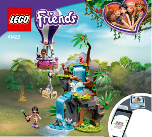 Brugsanvisning Lego set 41423 Friends Tiger-ballonredning i junglen
