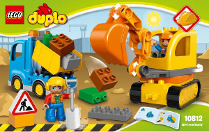 Bruksanvisning Lego set 10812 Duplo Lastebil og gravemaskin med belter