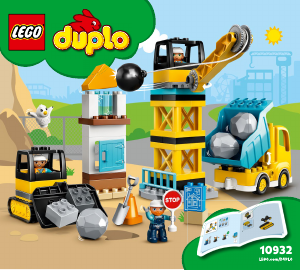 Bruksanvisning Lego set 10932 Duplo Town Rivning med rivningskula Byggsats med Leksakslastbil och Bulldozer