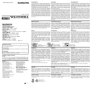 Mode d’emploi Shimano Tekota 500 Moulinet de pêche