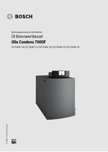 Bedienungsanleitung Bosch OC7000F 22 Olio Condens Zentralheizungskessel
