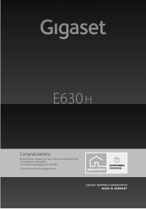 Manual Gigaset E630H Wireless Phone