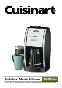 Manual Cuisinart DGB-550BK Coffee Machine