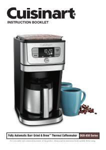 Manual Cuisinart DGB-850 Coffee Machine