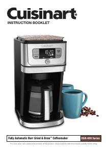 Manual Cuisinart DGB-800 Coffee Machine