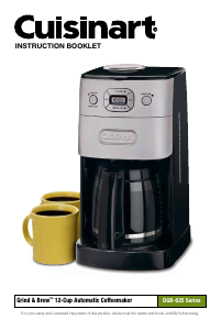 Manual Cuisinart DGB-625BC Coffee Machine