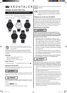 Manual Krontaler GT-W-SL-lb-04 Relógio de pulso