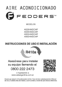 Manual de uso Fedders AS62HWDEAWF Aire acondicionado