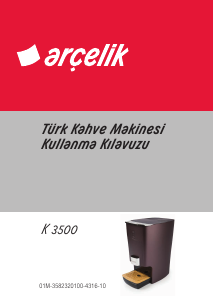 Kullanım kılavuzu Arçelik K 3500 Kahve makinesi