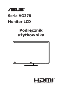 Instrukcja Asus VG278HV Monitor LCD