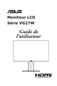 Mode d’emploi Asus VG27WQ Moniteur LCD