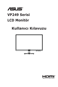 Kullanım kılavuzu Asus VP249HE LCD ekran