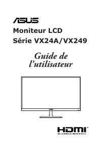 Mode d’emploi Asus VX24AH-W Moniteur LCD