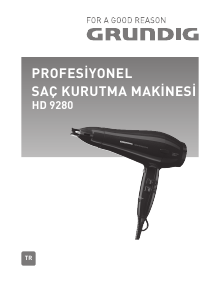 Kullanım kılavuzu Grundig HD 9280 Saç kurutma makinesi