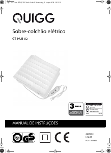 Manual Quigg GT-HUB-02 Cobertor eléctrico