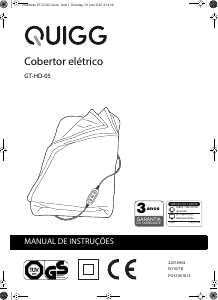 Manual Quigg GT-HD-05 Cobertor eléctrico