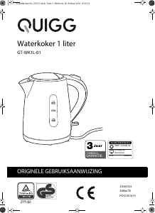 Handleiding Quigg GT-WK1L-01 Waterkoker
