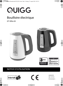 Mode d’emploi Quigg GT-WKe-03 Bouilloire