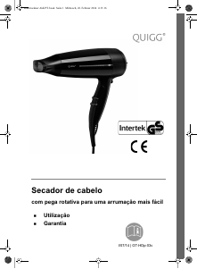 Manual Quigg GT-HDp-03c Secador de cabelo