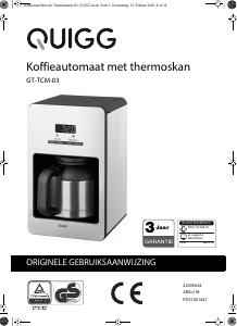 Handleiding Quigg GT-TCM-03 Koffiezetapparaat