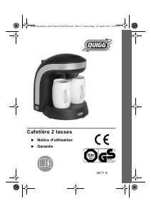 Mode D’emploi Quigg GT-CM2C-01 Cafetière