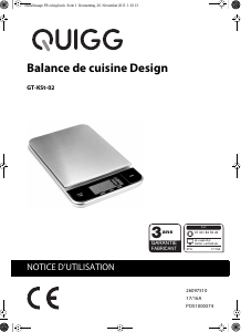 Mode d’emploi Quigg GT-KSt-02 Balance de cuisine