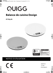 Mode d’emploi Quigg GT-KSg-08 Balance de cuisine