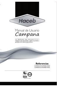 Manual de uso Haceb Appiani 60 PENIN Campana extractora