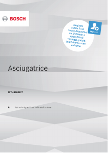 Manuale Bosch WTH8300UIT Asciugatrice