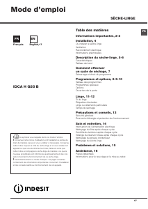 Mode d’emploi Indesit IDCA H G35 B (FR) Sèche-linge