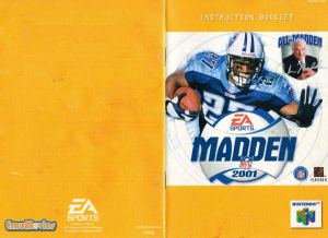 Manual Nintendo N64 Madden NFL 2001