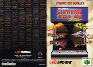 Manual Nintendo N64 Midways Greatest Arcade Hits - Volume 1